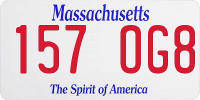 MA license plate 157OG8