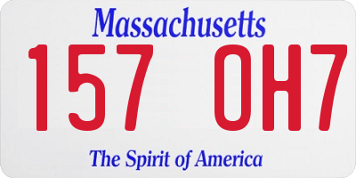 MA license plate 157OH7