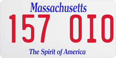 MA license plate 157OI0