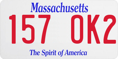 MA license plate 157OK2