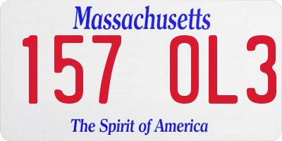 MA license plate 157OL3