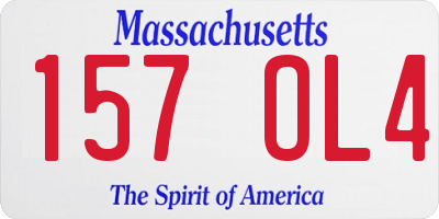 MA license plate 157OL4