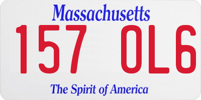 MA license plate 157OL6