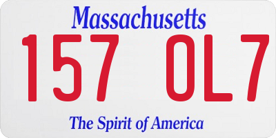 MA license plate 157OL7
