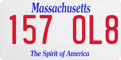 MA license plate 157OL8
