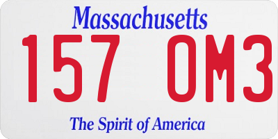 MA license plate 157OM3
