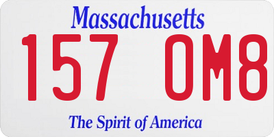 MA license plate 157OM8