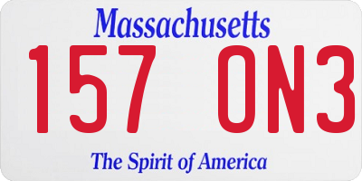 MA license plate 157ON3