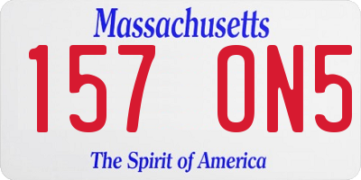 MA license plate 157ON5