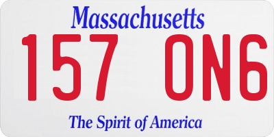 MA license plate 157ON6