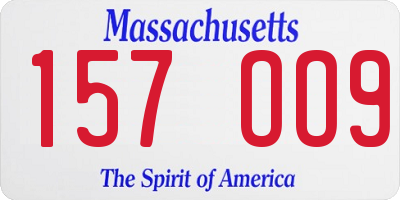 MA license plate 157OO9