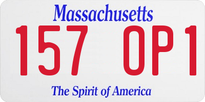 MA license plate 157OP1
