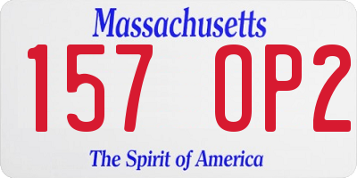 MA license plate 157OP2
