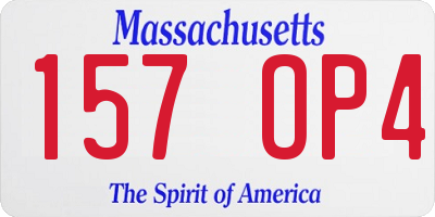 MA license plate 157OP4