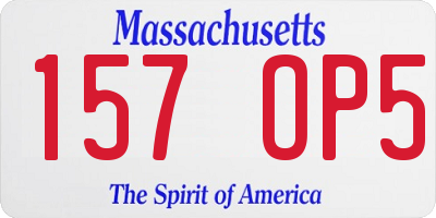 MA license plate 157OP5