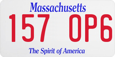 MA license plate 157OP6