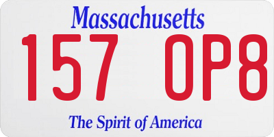 MA license plate 157OP8