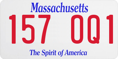 MA license plate 157OQ1