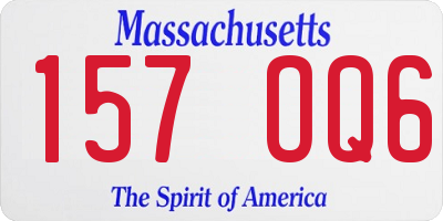 MA license plate 157OQ6