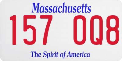 MA license plate 157OQ8