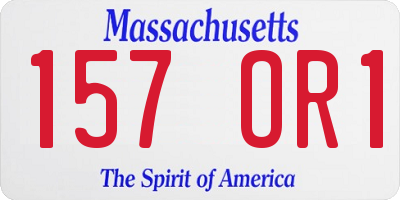 MA license plate 157OR1
