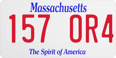MA license plate 157OR4