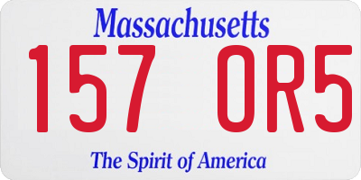 MA license plate 157OR5