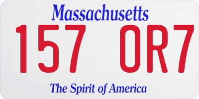 MA license plate 157OR7