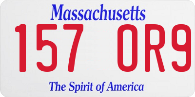 MA license plate 157OR9