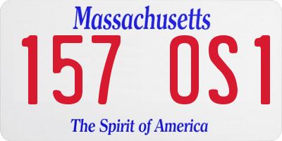 MA license plate 157OS1