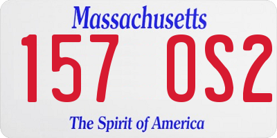 MA license plate 157OS2