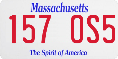 MA license plate 157OS5