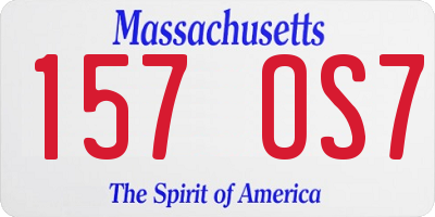 MA license plate 157OS7