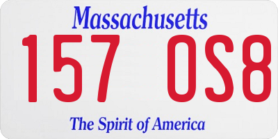 MA license plate 157OS8