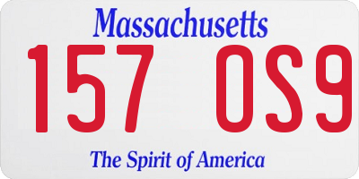 MA license plate 157OS9