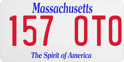 MA license plate 157OT0