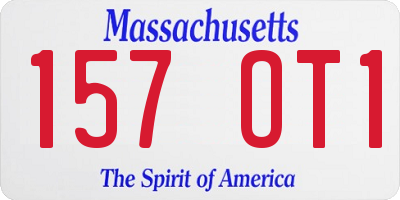 MA license plate 157OT1