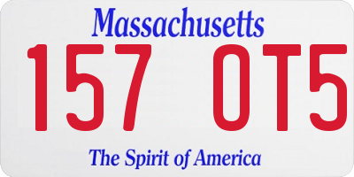MA license plate 157OT5