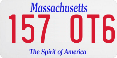 MA license plate 157OT6