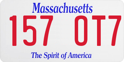 MA license plate 157OT7