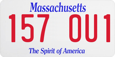 MA license plate 157OU1