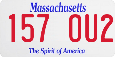 MA license plate 157OU2