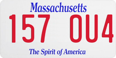 MA license plate 157OU4