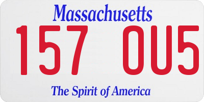 MA license plate 157OU5