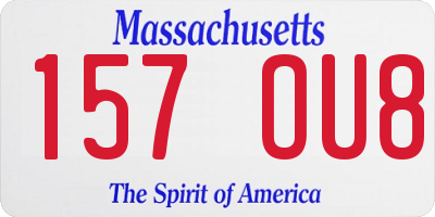 MA license plate 157OU8
