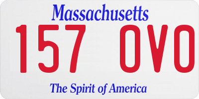 MA license plate 157OV0