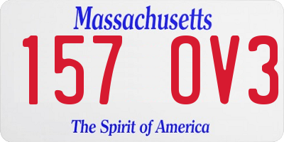 MA license plate 157OV3