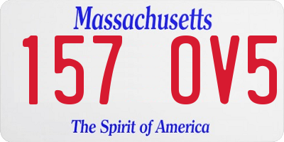 MA license plate 157OV5