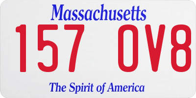 MA license plate 157OV8