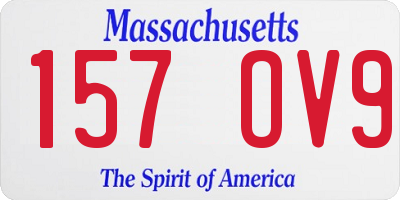 MA license plate 157OV9